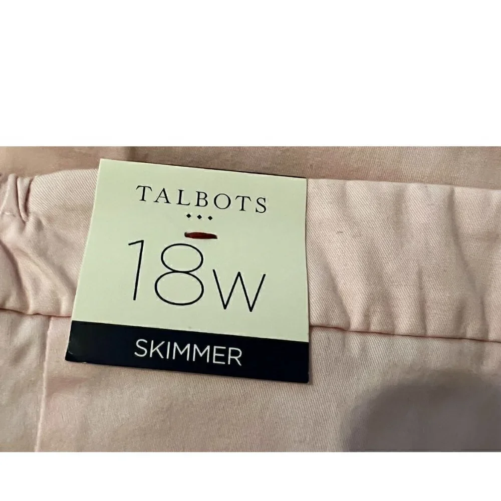 Talbots Women's Skimmer Capri Pants, Pink, 18W